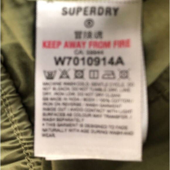 Superdry Low Rise Wide Leg Cargo Pants Womens Size 28x32 Khaki Olive Baggy Loose - Picture 16 of 16